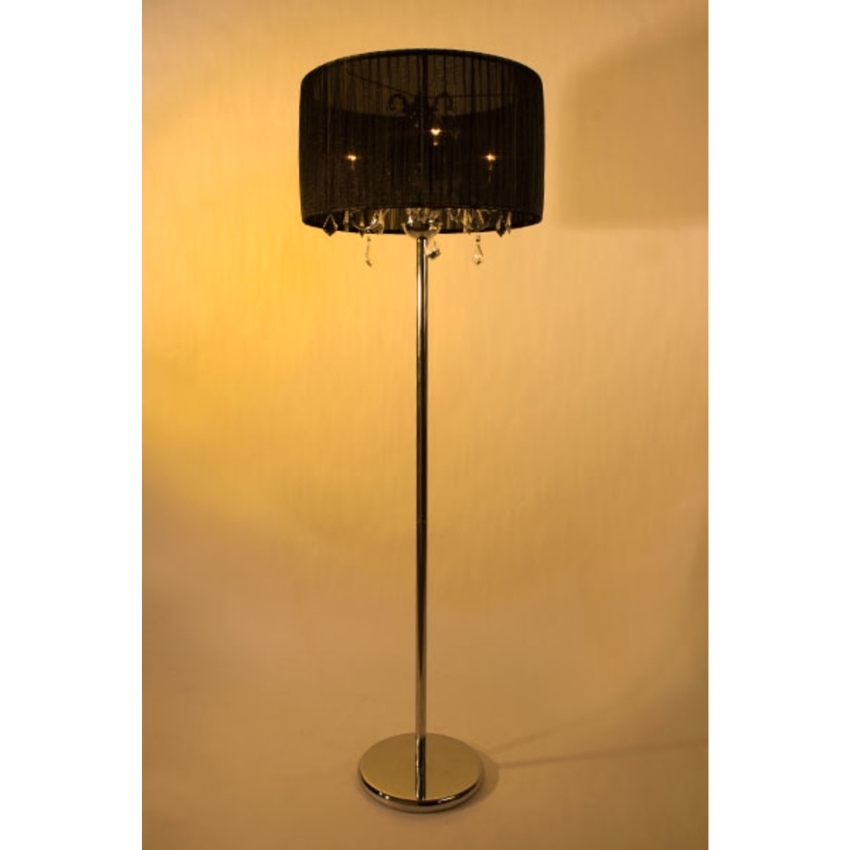 Chrome 3 Arm Chandelier Floor Lamp With, Chandelier Floor Lamp With Shade