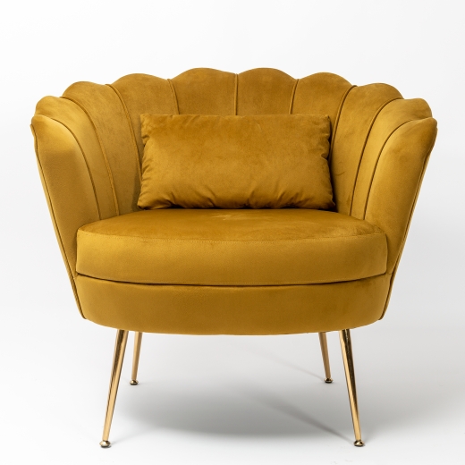 Gold Velvet Cocktail Chair With Gold Legs