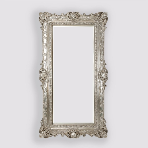 Rosetti Baroque Silver Bevelled Floor Mirror