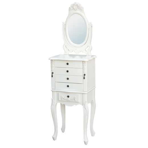 Provence Antique White Vanity Cabinet with Mirror