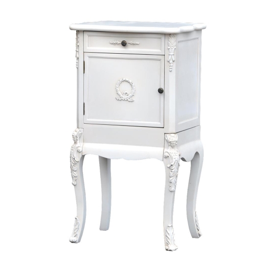Boudoir Provence Antique White Bedside Cabinet
