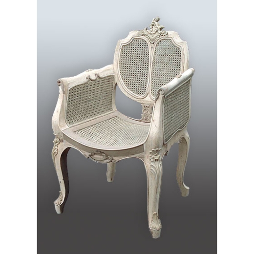 Antique White Rattan Chair
