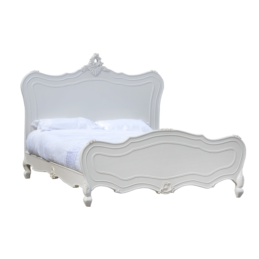 Provence Antique White French Rococo Bed
