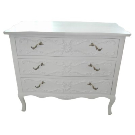 Provence Pure White 3-Drawer Chest of Drawers