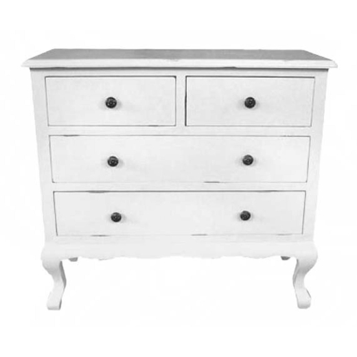 Provence Pure White 4-Drawer Chest of Drawers