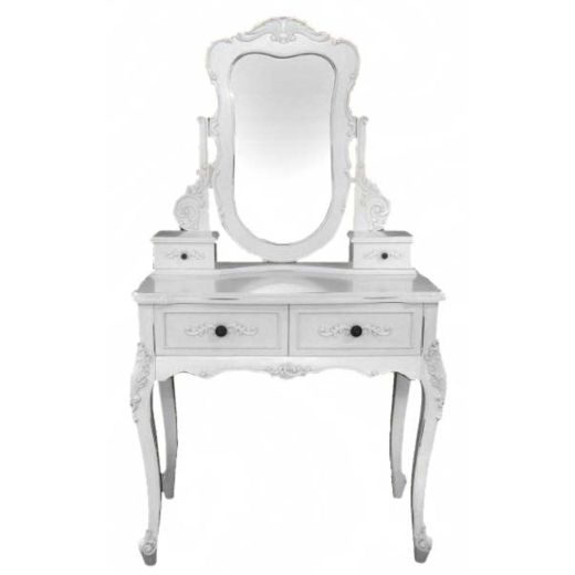 Provence Pure White Dressing Table with Mirror