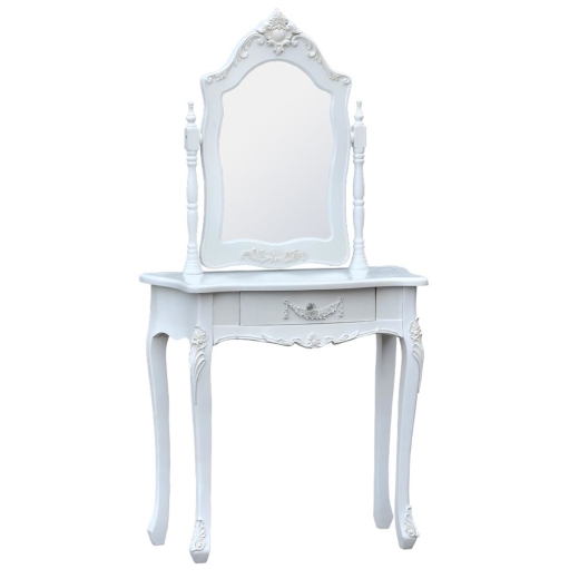 Boudoir Provence Pure White Single Drawer Small Dressing Table