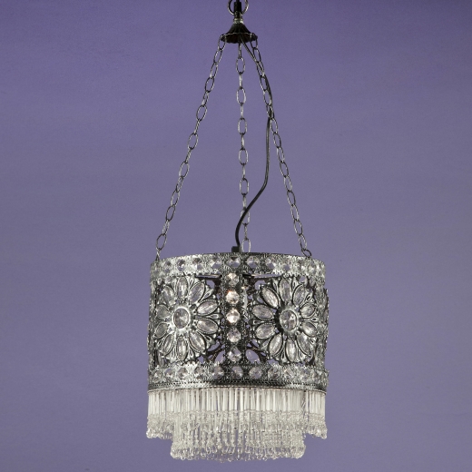Antique Jewelled Silver Ceiling Light