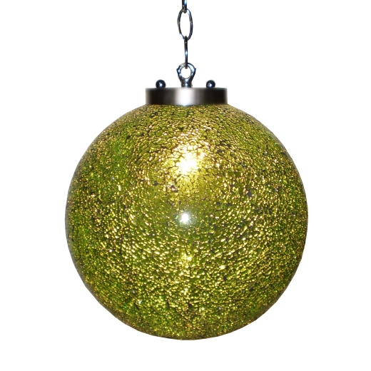 Green Sparkle Globe Ball Pendant Light