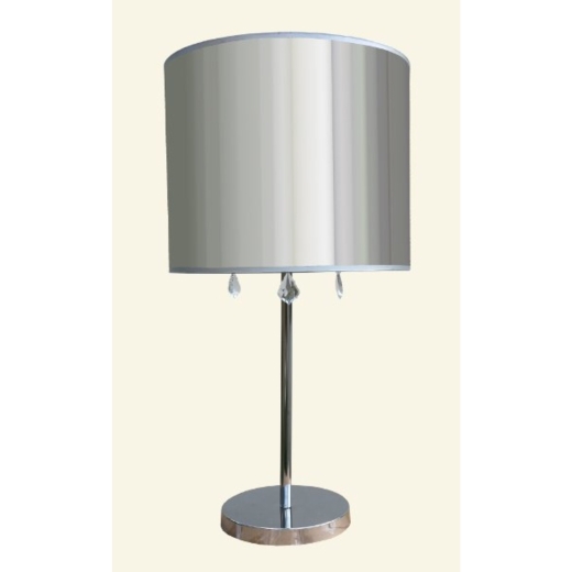 Chrome Table Lamp with Clear Acrylic Shade and Clear Droplets 40 x 77cm