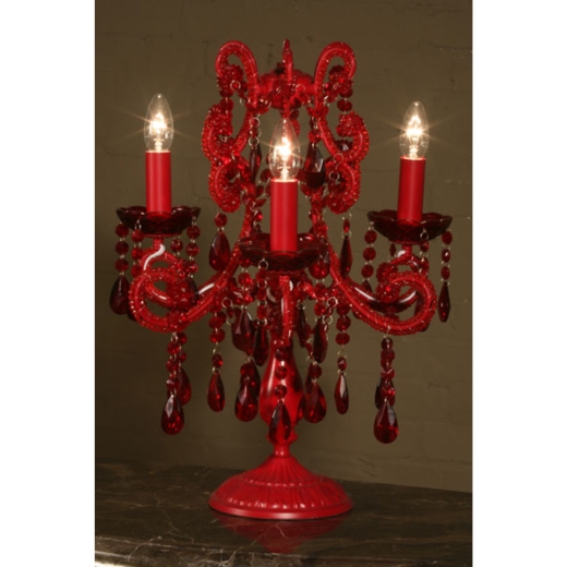 Marie Therese Red Candelabra (Electric) - 3 Arm