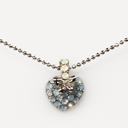 Air Blue Wtw Heart Butterfly Necklace