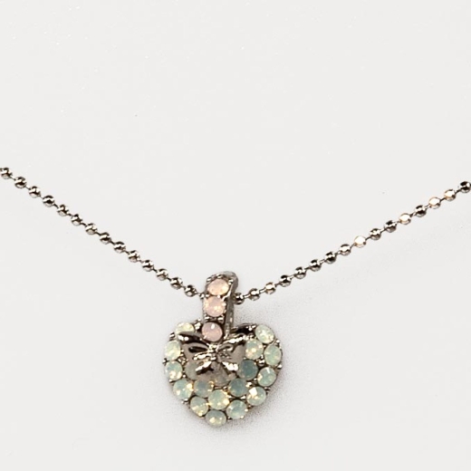 White Opal Pkw Heart Butterfly Necklace