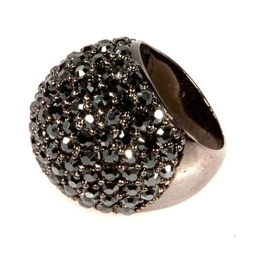 Black Bold Plain Ring