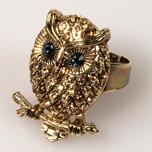 Owl Front Ring - Gold