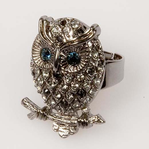 Owl Front Ring - Black