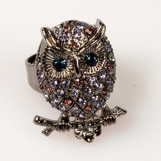 Owl Front Ring - Purple