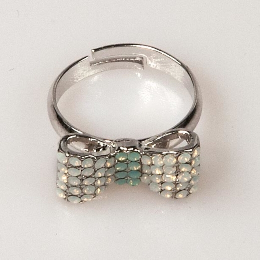 Mini Bow Ring - White Opal Pacific Opal