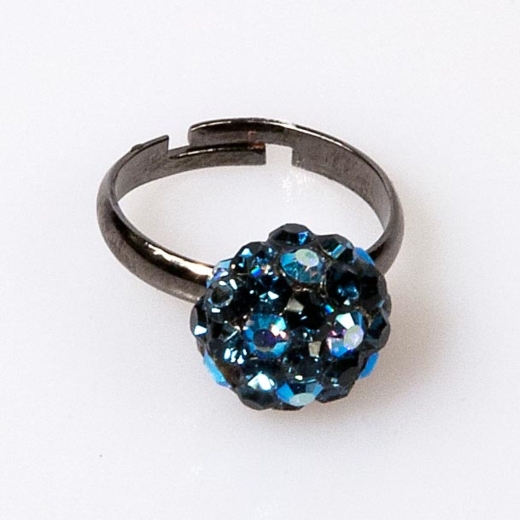 Metalic Blue Mini Ball Ring