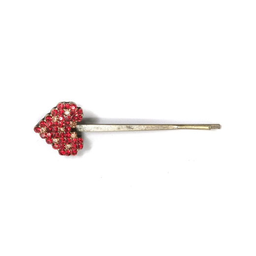 Small Heart Hair Clip - Red