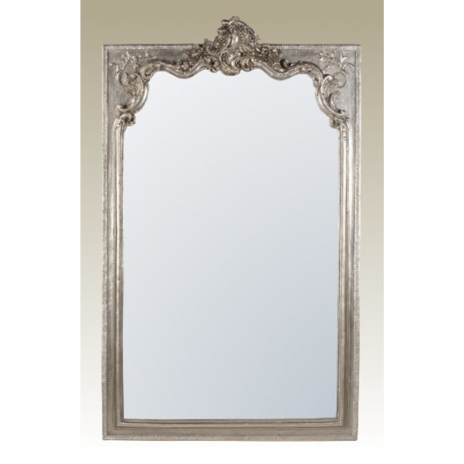 Rocaille Champagne Silver Gilt Leaf Bevelled Mirror
