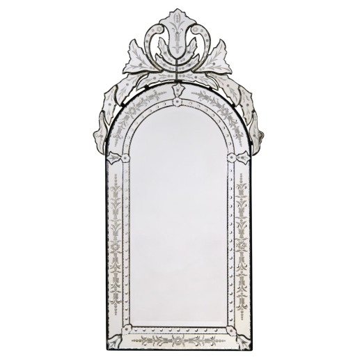 Vintage Venetian Arched Antique Style Etched Decorative Wall Large Mirror