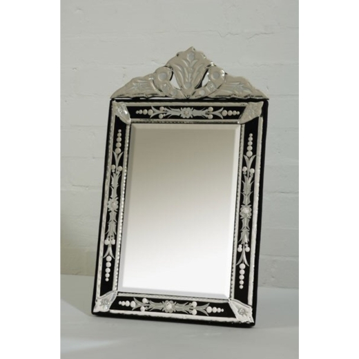 Venetian Clear & Black Etched Table or Wall Bedroom Hall Mirror 30 x 50cm