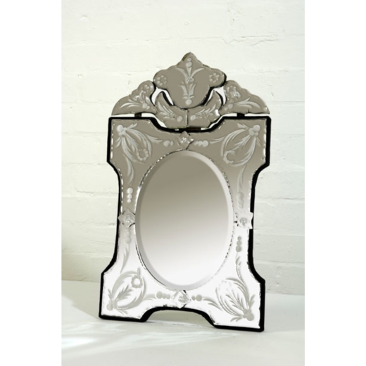 Venetian Scalloped & Arched Clear Decorative Table or Wall Mirror 30 x 50cm