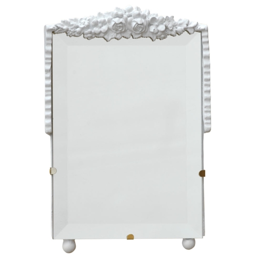 Barbola White Clay Paint Decorative Table or Wall Bedroom Mirror 15 x 23cm