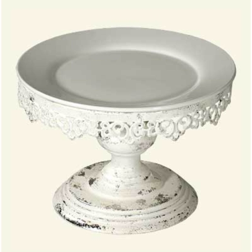 Antiqued White Cake Stand