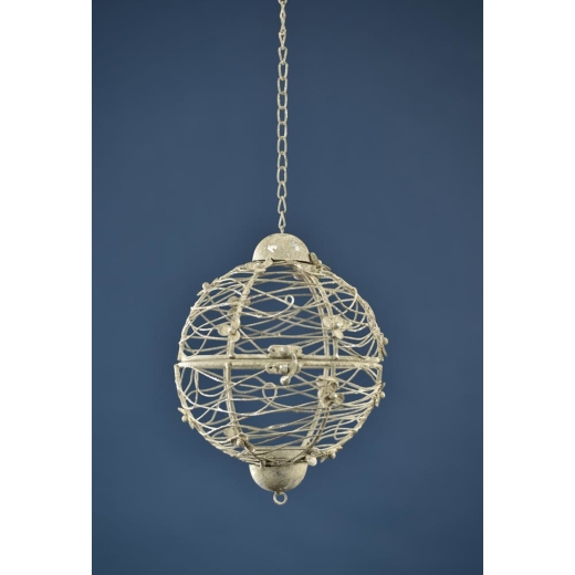 Metal Hanging Ball with Candle Holder