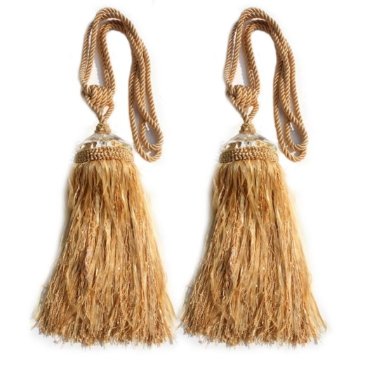 Gold Tassel with Crystal - Pair