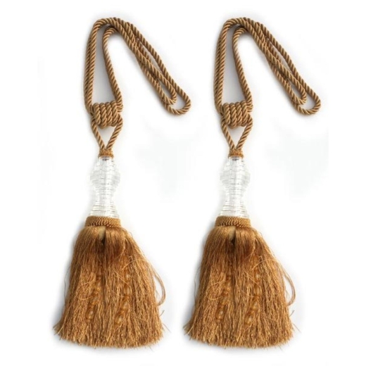 Gold Tassel with Crystal - Pair