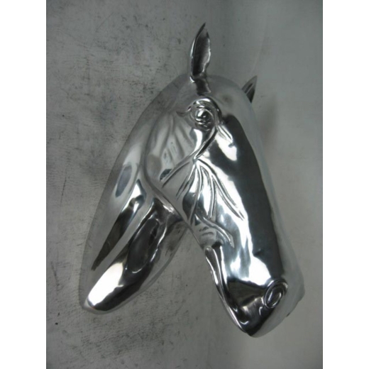 Aluminium Silver Horse Head Wall 44 Cm Trophy Head