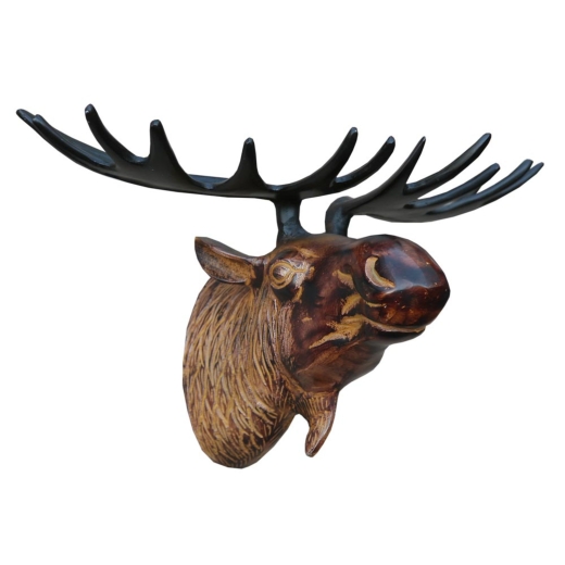 Aluminium Bronzed Quimzical Moose Head with Decorative Antlers Trophy Head