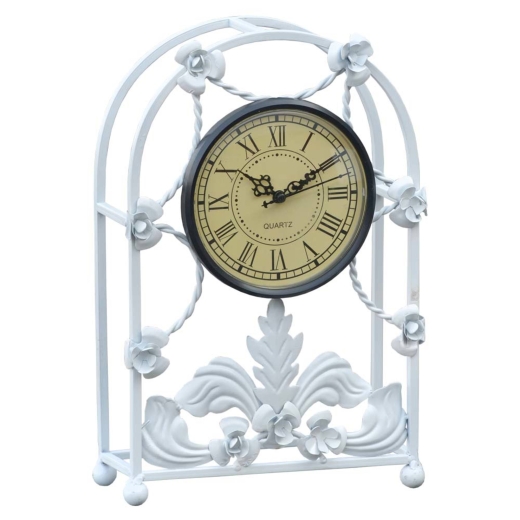 White Iron Framed Clock 