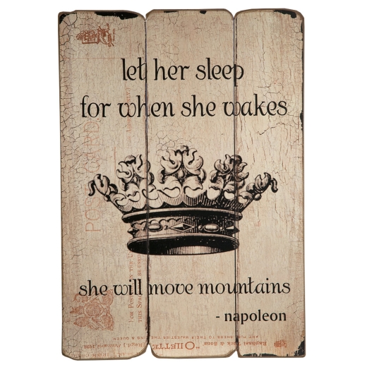 Retro Signs Napoleon Proverb Vintage Plaque Wooden Wall Art Hang, Let her..