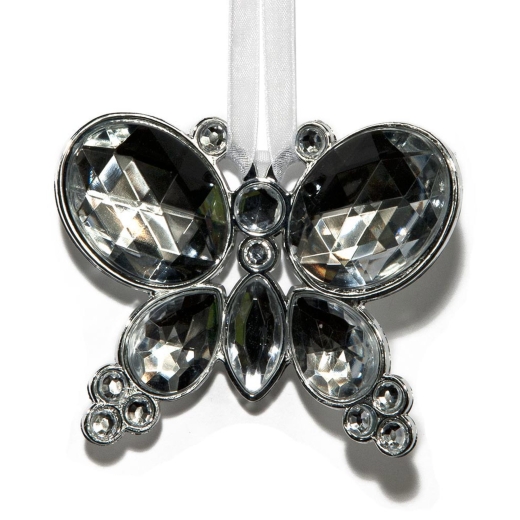Hanging Silver Jewel Bead Butterfly