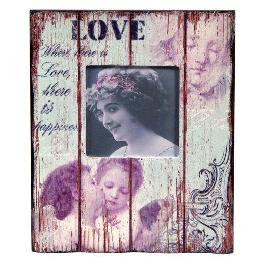 LOVE Vintage Antique Style Pink Wooden Photo Picture Frame 20 x 25cm
