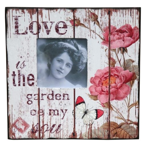 LOVE Vintage Antique Style Wooden Floral Photo Picture Frame 24 x 24cm