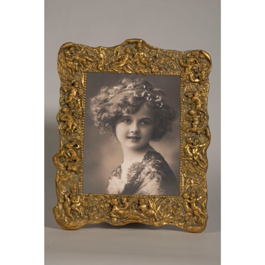 Gold Gilt Leaf Clay Paint Portrait Photo Frame
