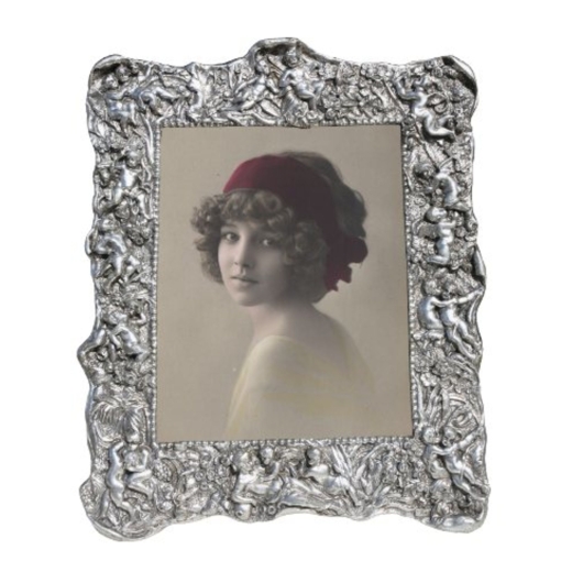 Silver Gilt Leaf Clay Paint Portrait  Photo Frame