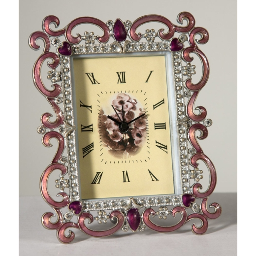 Pink Ornate Clock - W10 X H15cm