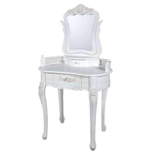 Pure White Dressing Table with Mirror 
