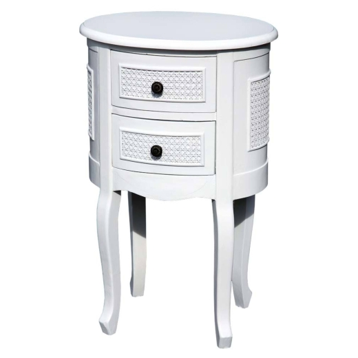 Pure White 2-Drawer Bedside Cabinet