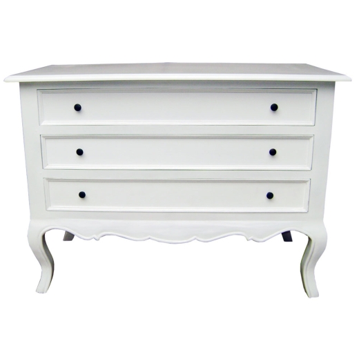 White Linen Chest 3 Drawers