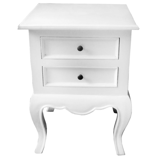 White Linen Chest 2 Drawers