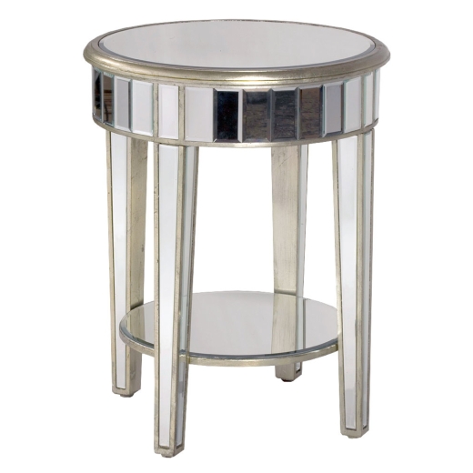 Antique Silver Circular Venetian Semi-Mirrored Occasional Table