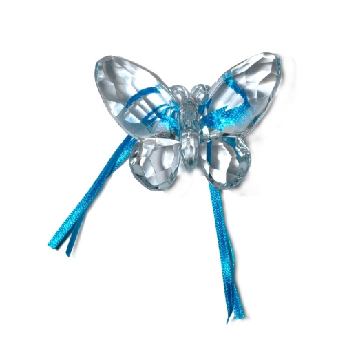Water Blue Butterfly with Ribbon