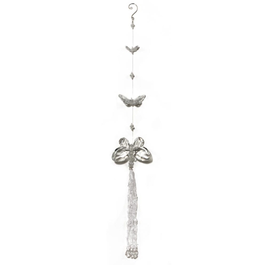 Clear White Three Butterfly Chain with Tassel